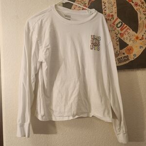 Vans White Long Sleeve Tees